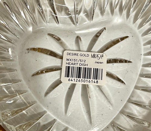 Mikasa Heart Shape Candy Dish Desire Gold NEW in Original Box - Picture 4 of 5