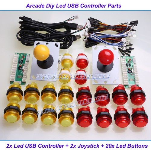 USB LED Controller to PC Joystick + 20 Illuminated Buttons For Arcade DIY Parts - Picture 2 of 12