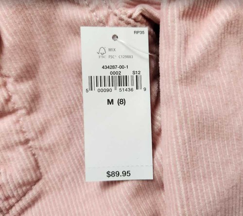 New girl's M (8) Gap Kids pink sherpa lined corduroy jacket with Washwell - Picture 2 of 8