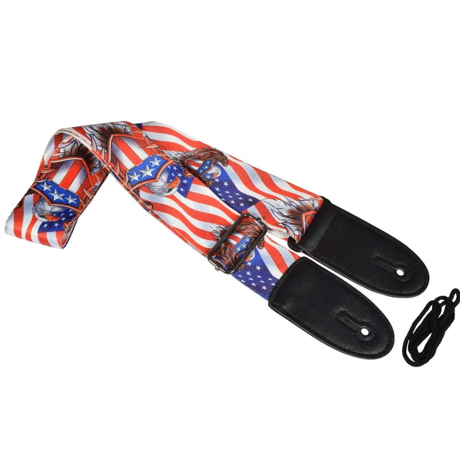 Chord Deluxe Guitar Strap Printed USA AMERICAN Flag & Eagle