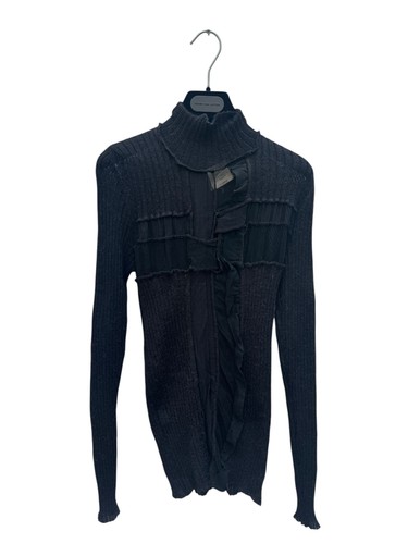 Jean Paul Gaultier Vintage schwarzer gerippter Alpaka Pullover Gr. S - Bild 1 von 4