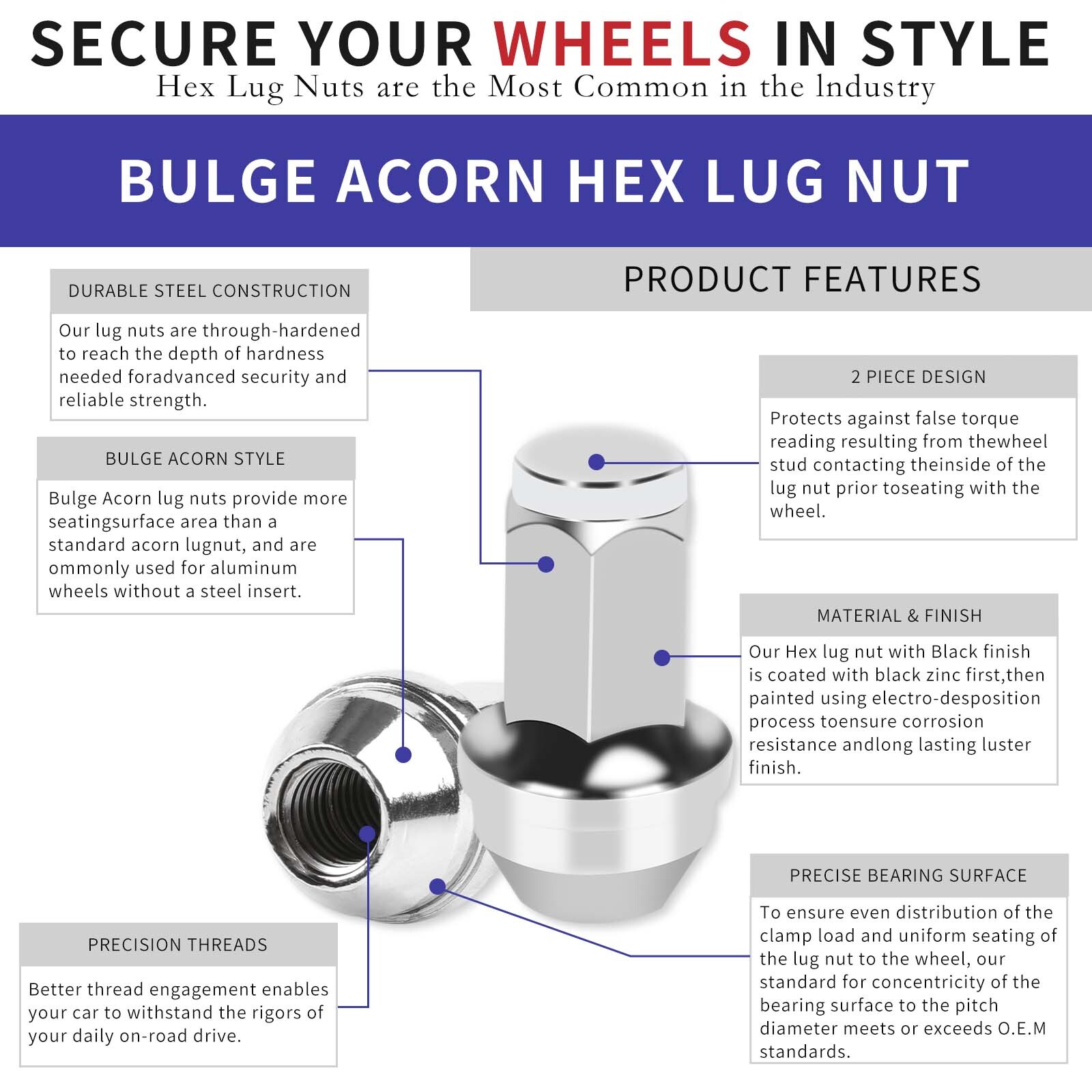 24PC For FORD F150 F150 SVT RAPTOR Expedition 14x2 WHEELS RIM LUG NUTS CHROME eBay