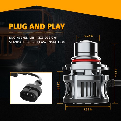 AUXBEAM 9006 LED Fog Light Bulbs Bright Lamps for Dodge RAM 1500 2500 3500 6500K - Picture 9 of 12