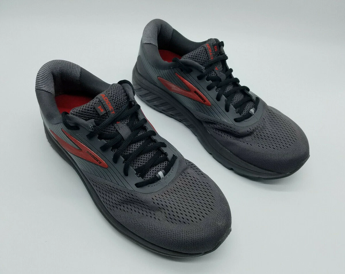 Brooks Addiction 14 Mens Comfort Running Shoes Size 10.5 2E Wide Gray Red
