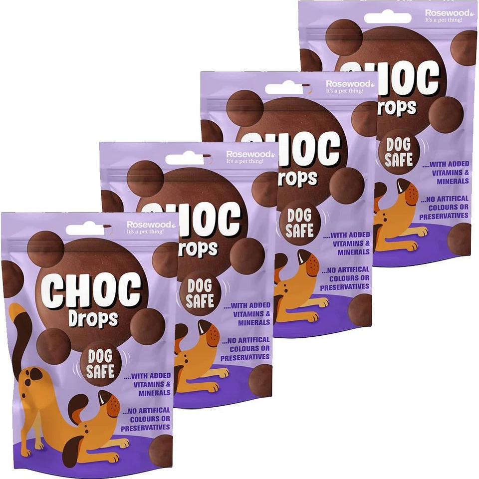 Rosewood Dog Choc Drops 4 x 200g Dog & Puppy Safe Chocolate Button Treats