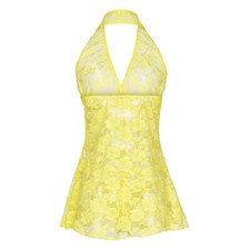 Sexy Women's Lingerie Floral Lace Sleepwear Underwear Dress See-Thru Babydoll US