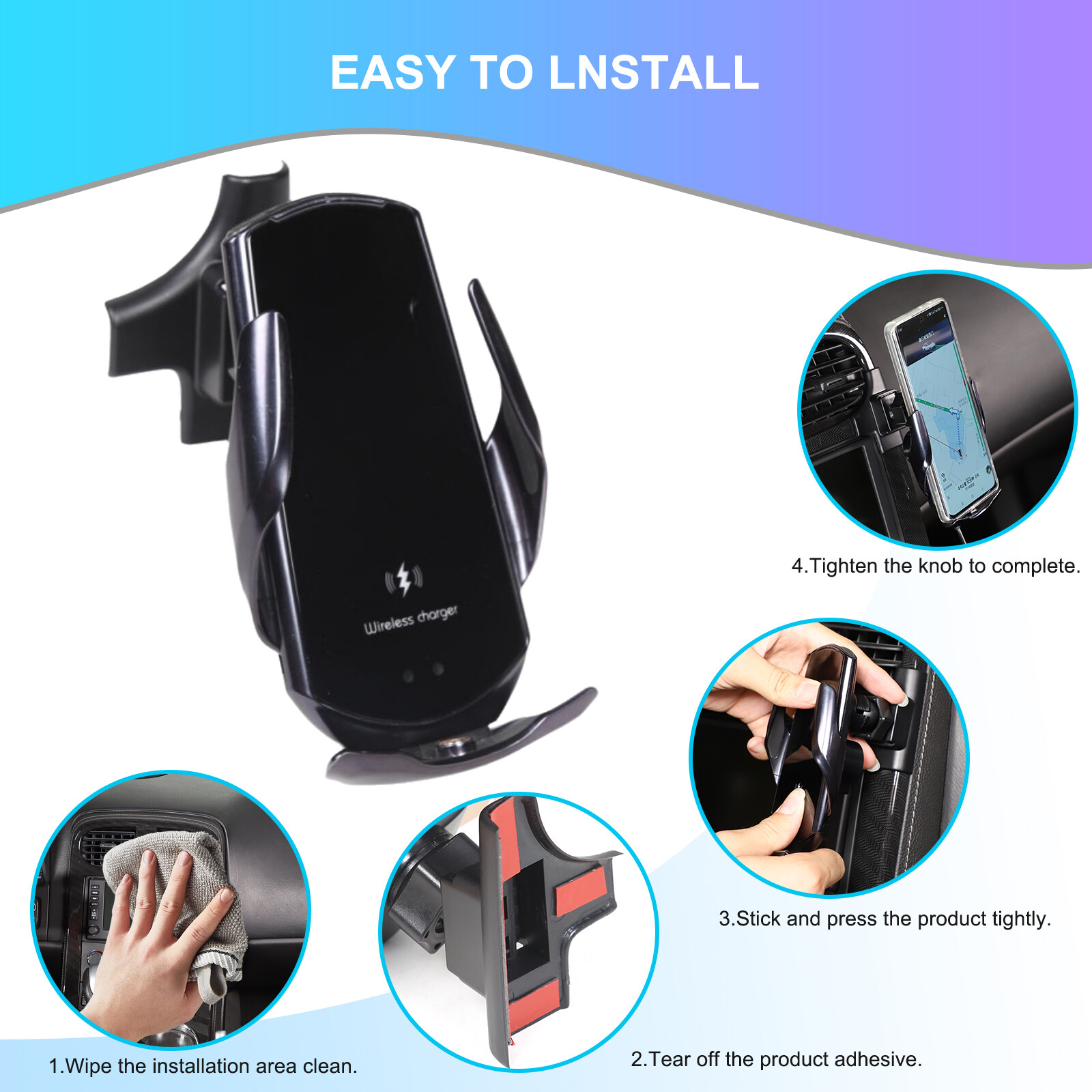 Corvette C6 2005-2013 Wireless Car Charger & Phone Mount for Dashboard  -image