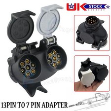 2in1 Trailer Converter 13 Pin Plug to 7 Pin Socket Towing Adaptor Car RV Caravan