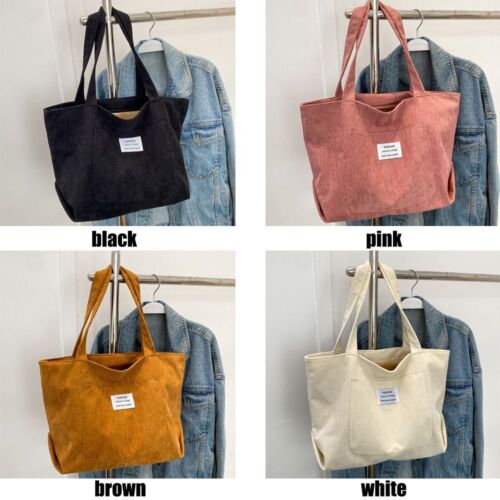 Women Canvas Shoulder Crossbody Bag Large Capacity Totes Pure Color Handbag - Picture 2 of 16