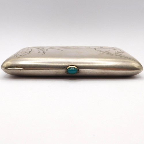 ESTUCHE DE CIGARRILLOS DE PLATA Y CRISOPRASA IMPERIAL RUSA ARTESANÍAS - Imagen 10 de 12