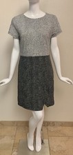 Ann Taylor LOFT Short Sleeve Gray/Black Textured Sheath Dress Size 8