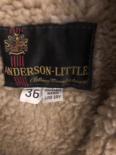Vintage Men’s Anderson-Little Leather Suede Wool Lined Coat Size 36 - Picture 3 of 4