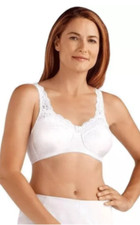 NWT Amoena Annabell Mastectomy White Wireless Bra Size: 36A