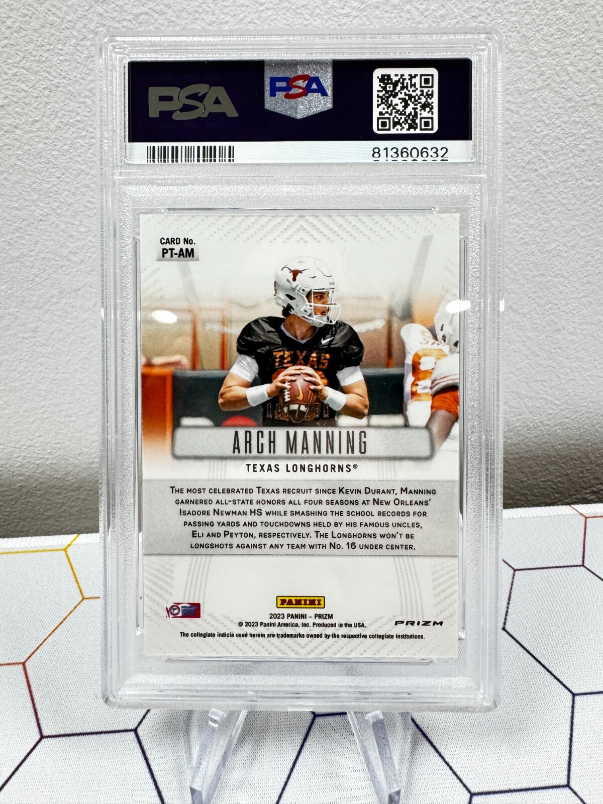 ARCH MANNING 2023 Panini Prizm Throwback Silver 91/250 SSP TEXAS PSA 10 POP 4 - Picture 2 of 4