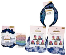 Scunci-Conair MULTI-WEAR HEADWRAP x2 Black Marble Clr  12Scrunchies 1Hairband