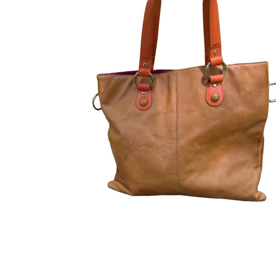 Bolso de Mano Kate Landry Vintage - Marrón, Naranja y Rosa Foto 4 de 4