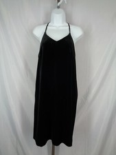 Loft Outlet Black Velvet Dress Size XS Spaghetti Strap Racerback New