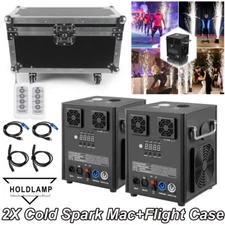 2Pcs Cold Spark Machine 700W DMX Stage Firework DJ Party Effect Machine w/ Case
