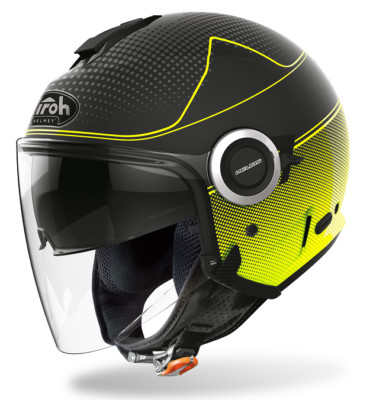 Airoh Helios Jet Motorcycle Helmet Long Visor Sun Visor Yellow Matt, XS S MS