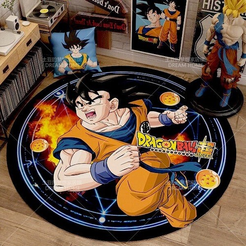 Dragon Ball Z Goku Round Carpets Floor Rugs Bedroom Decor Doormat Non-slip Mats - Picture 28 of 45