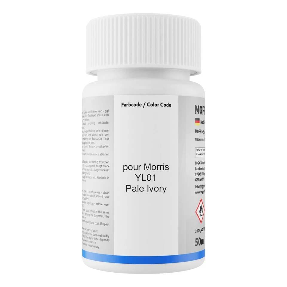 Peinture voiture kit de stylo retouche pour Morris YL01 Pale Ivory 2 x 50ml - Photo 2/4