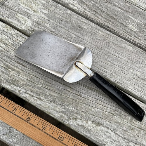 EKCO 9" Short Spatula Solid Flipper Stainless Black Corn Cob Handle Vintage USA - Picture 7 of 10