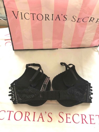 Sujetador push-up Victoria's Secret Muy Sexy Negro Floral Encaje Tiras Laterales Nuevo con etiquetas - Imagen 2 de 2