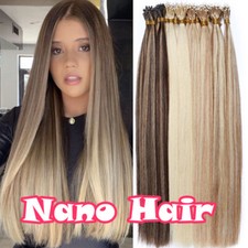 CLEARANCE Nano Ring Remy 100 Human Hair Extensions Nano Beads Tip 14-24 inches