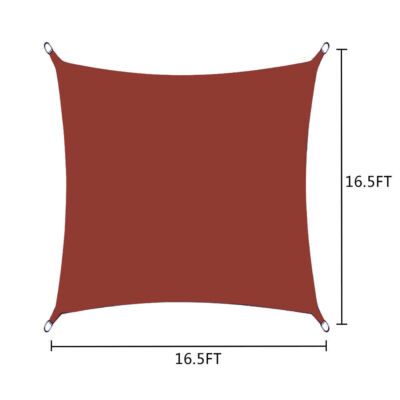 16.5x16.5ft Outdoor Sun Shade Sail Canopy Shelter Cover Patio Awning Garden Pool