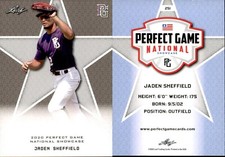JADEN SHEFFIELD 2020 LEAF PERFECT GAME NATIONAL SHOWCASE ROOKIE CARD #251