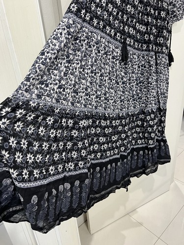 Vestido midi floral negro Daughters of India Deepa talla mediana - Imagen 5 de 13