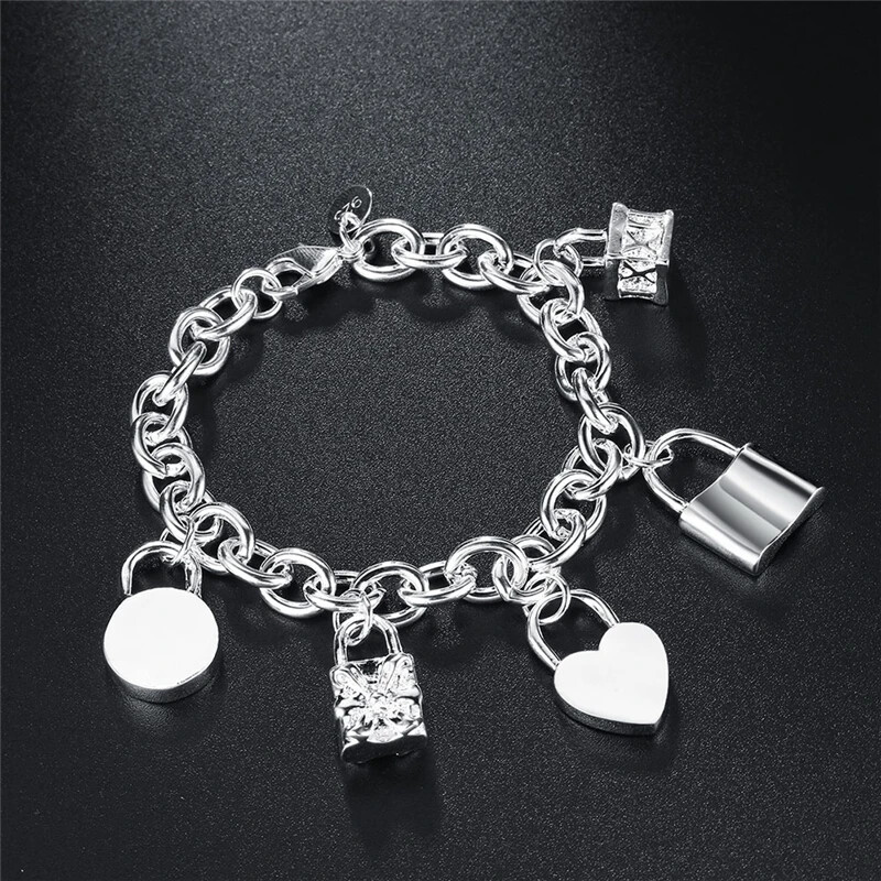 ◎D moment ◎ DULCE D coin two-line bracelet (925 silver) DOTEFFIL 925 Silver Bracelet Heart/Circle/Square Lock