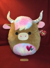 16 CANDELA Highland COW Rainbow Valentine's Squishmallow Plush Toy 2023 Hearts