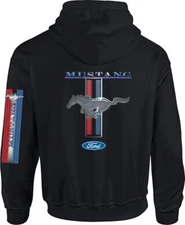 Licensed Ford Mustang Racing Stripes Hoodie GT Shelby Pony Hooded Sweatshirt