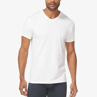 TJ Tommy John Men s V Neck Short Sleeve T Shirt 2pk White XL