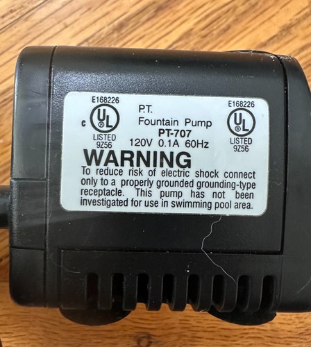 119 GPH Submersible Water Pump Quiet Fountain Aquarium Pond 6 Ft Cord 7W ETL