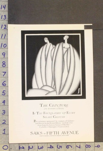 1927 FASHION WOMEN CORSET CEINTURE PARIS SEXY BEAUTY SAKS DARCY ART DECO ADWW78