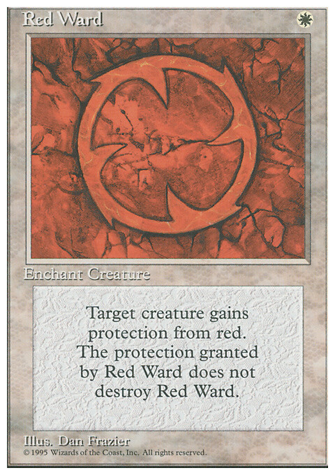 Magic the Gathering MTG Red Ward (44) Fourth Edition   LP