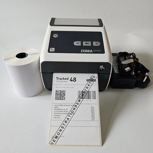 Zebra ZD420 203dpi Thermal Label Printer with PSU USB 250 4x6" Labels 105