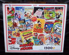 DISNEY MICKEY MOUSE Ceaco Jigsaw Puzzle Movie Posters 1500 piece COMPLETE