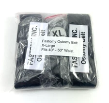 3 Pack Fastomy non-slip XLARGE Black Ostomy Belts FITS 40"-50"