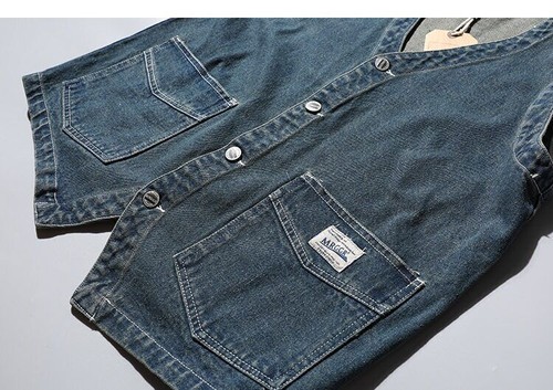 Vintage Denim Vest Men Sleeveless Jeans Cargo Jacket Coat Gilet Waistcoat Casual - Picture 13 of 25