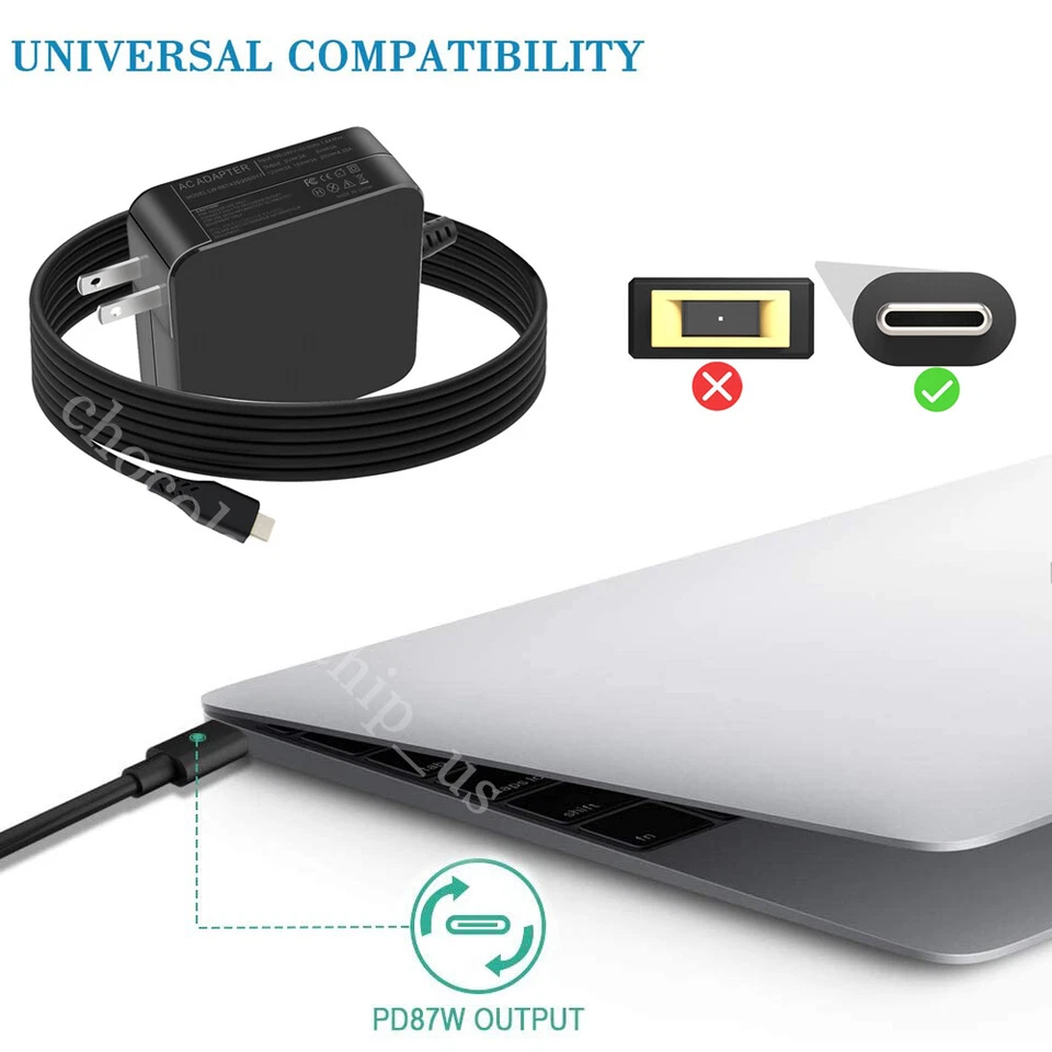 Lot USB C/Type-C Power Adapter Universal Charger for Lenovo/ASUS/Acer/Dell/Apple - Image 3 of 4