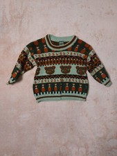 InStyle Boys Vintage Bear 100 ACRYLIC knit Sweater Size 22 2T/3T