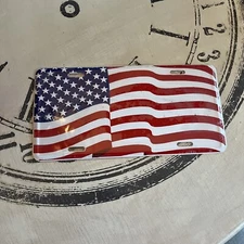 USA AMERICAN FLAG LICENSE PLATE ALUMINUM STAMPED METAL TAG for Car, Truck