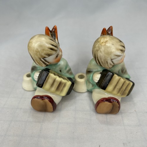 Hummel Angel Child Mini Candle Holder Accordion W Germany 1960-72 Pair - Picture 4 of 5