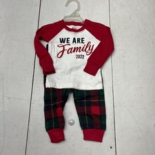Children s Place Plaid 2 Piece Christmas 22 PJ Set Unisex Kids Size 3-6M NEW