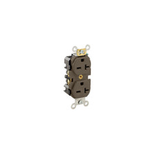 Leviton 5462 Duplex Receptacle 20A 250V Industrial Grade Self-Grounding Brown