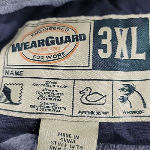 Mens WearGuard Full Zip Hooded Lined Parka Rain Jacket 3XL Water Resistant EUC - Picture 3 of 6