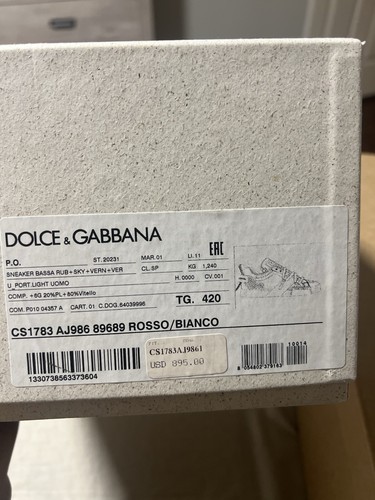 Dolce And Gabbana Portofino Red Sneakers In Calfskin And Patent Leather Size 42 - Picture 4 of 4